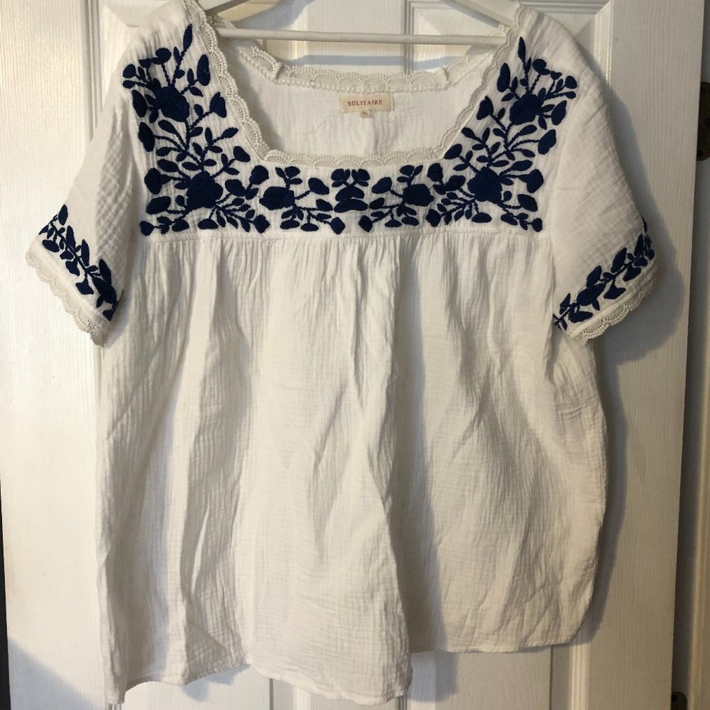 100% COTTON WHITE BOHEMIAN TOP